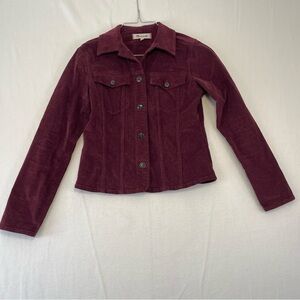 Madewell burgundy corduroy xxs button up